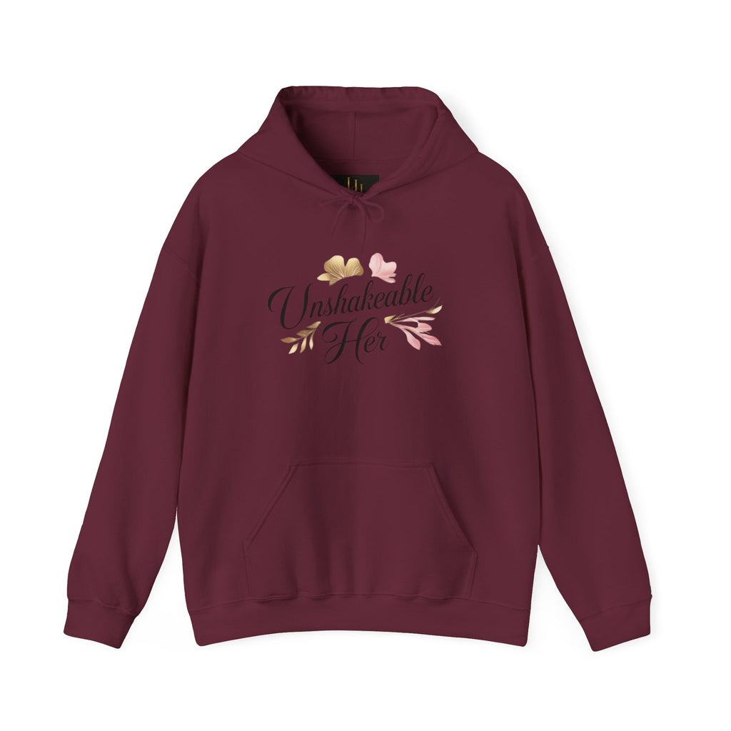 Unshakeable Her Hoodie – Inspirational Floral Women’s Pullover