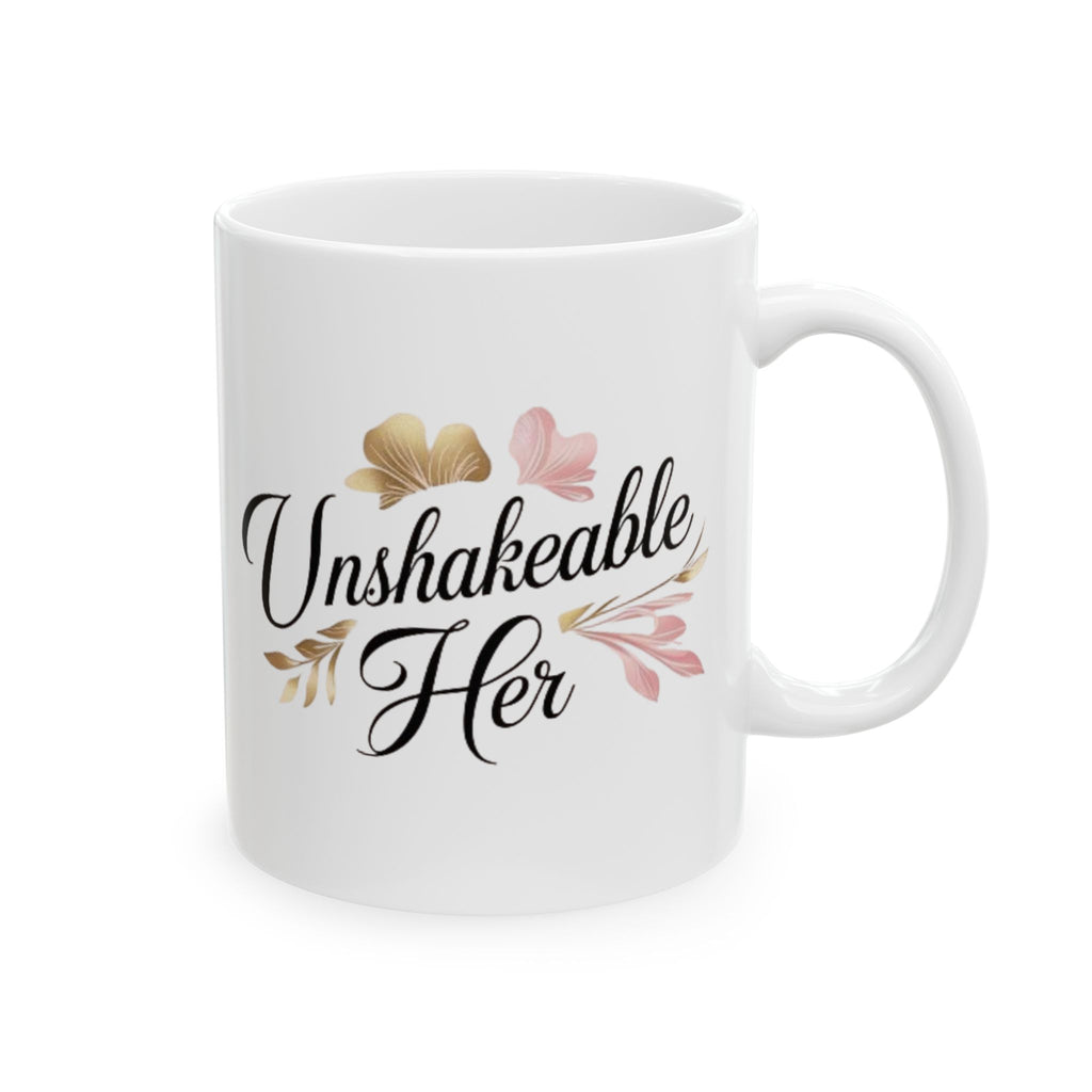 Inspirational Ceramic Mug - "Unbreakable" Floral Coffee Cup (11oz & 15oz)