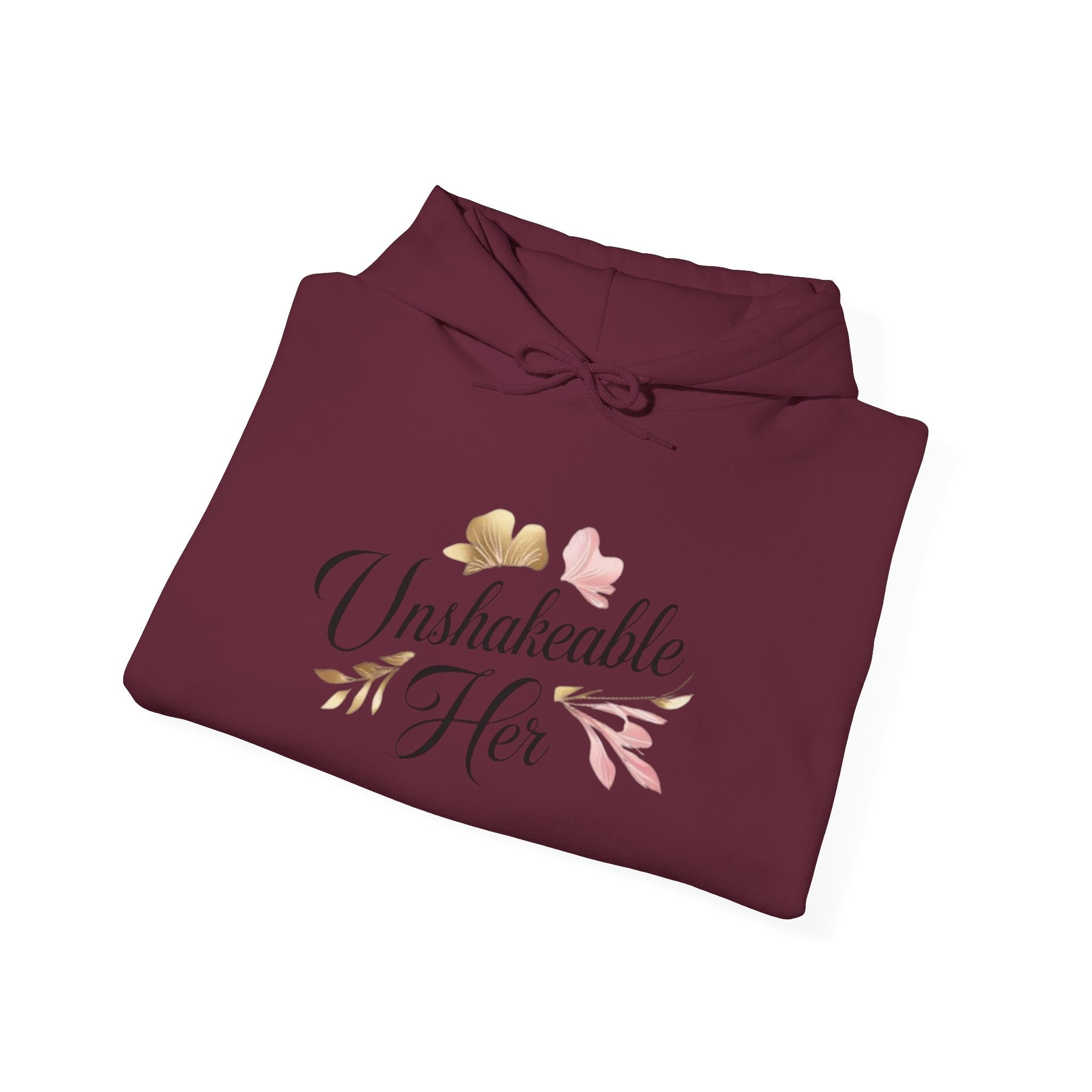 Unshakeable Her Hoodie – Inspirational Floral Women’s Pullover