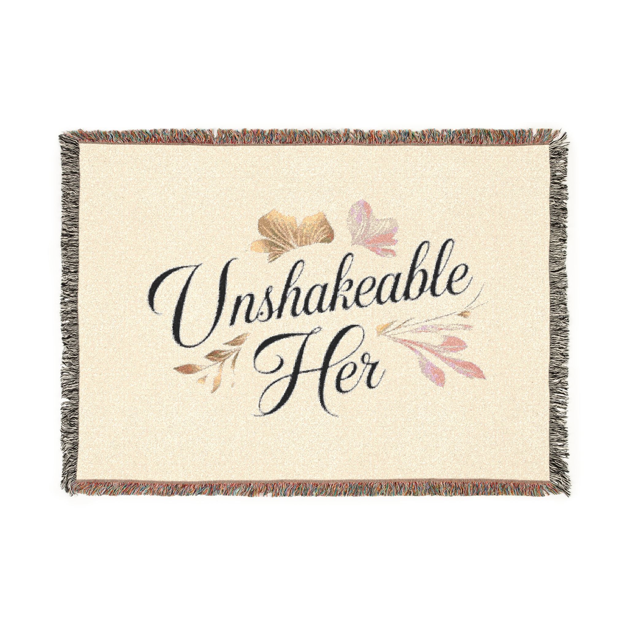 Unshakeable Her Woven Blanket — Inspirational Throw for Women