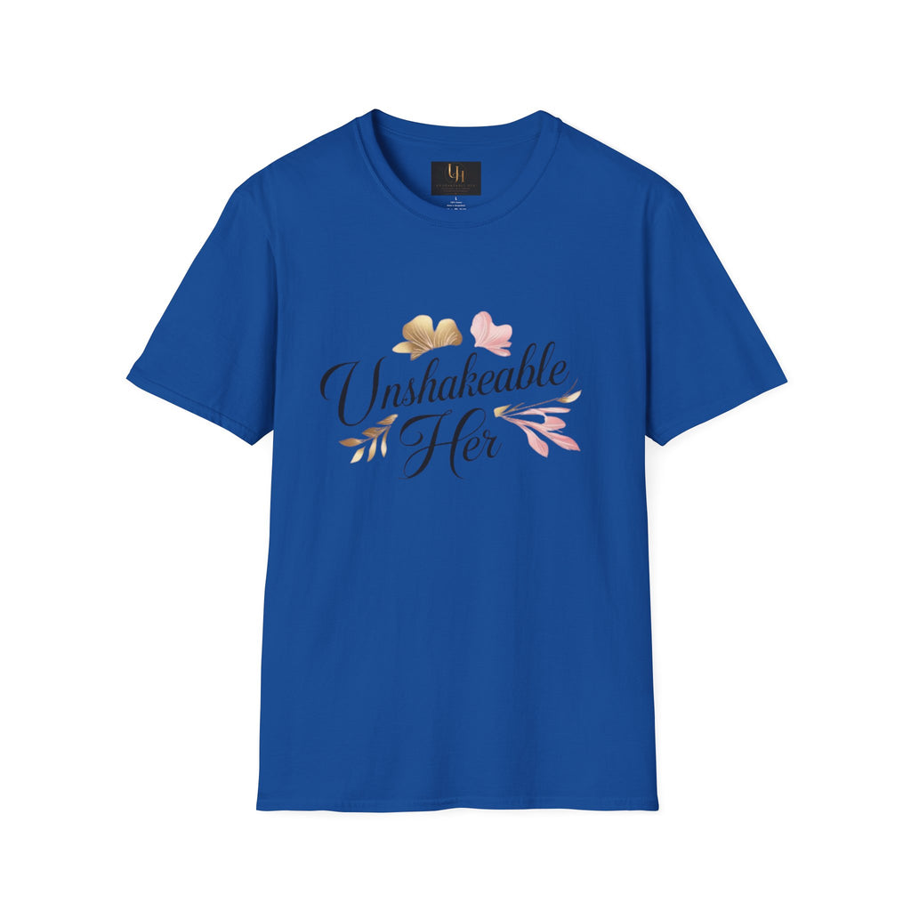 Unshakeable Her T-Shirt | Feminine Script Floral Design