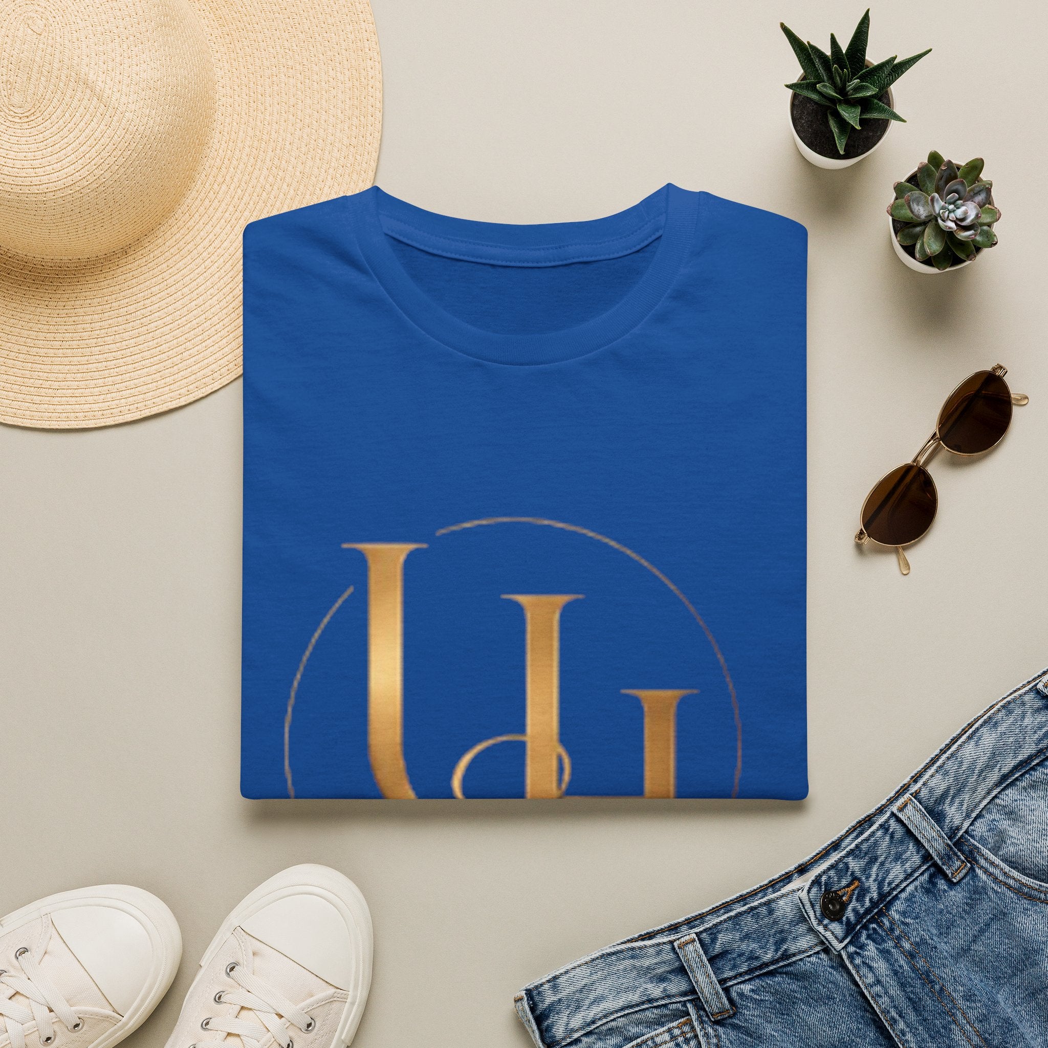 UH Monogram T-Shirt — Elegant Gold Initials Tee