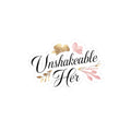 Unshakeable Her Decorative Kiss-Cut Sticker — Floral Script Laptop Decal